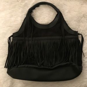 Black Fringe Shoulder Bag